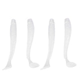 50pcs fishing lures kit in pearl white, 2in soft plastic lures